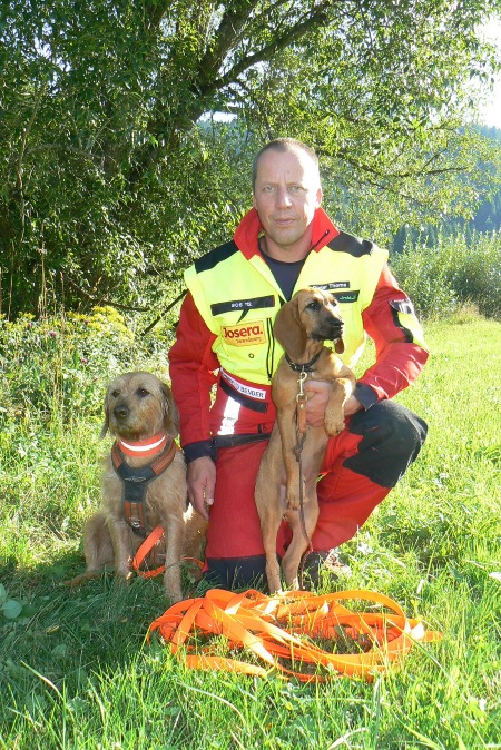 Dieter mit den beiden Steirern "Hanni" und "Luka"